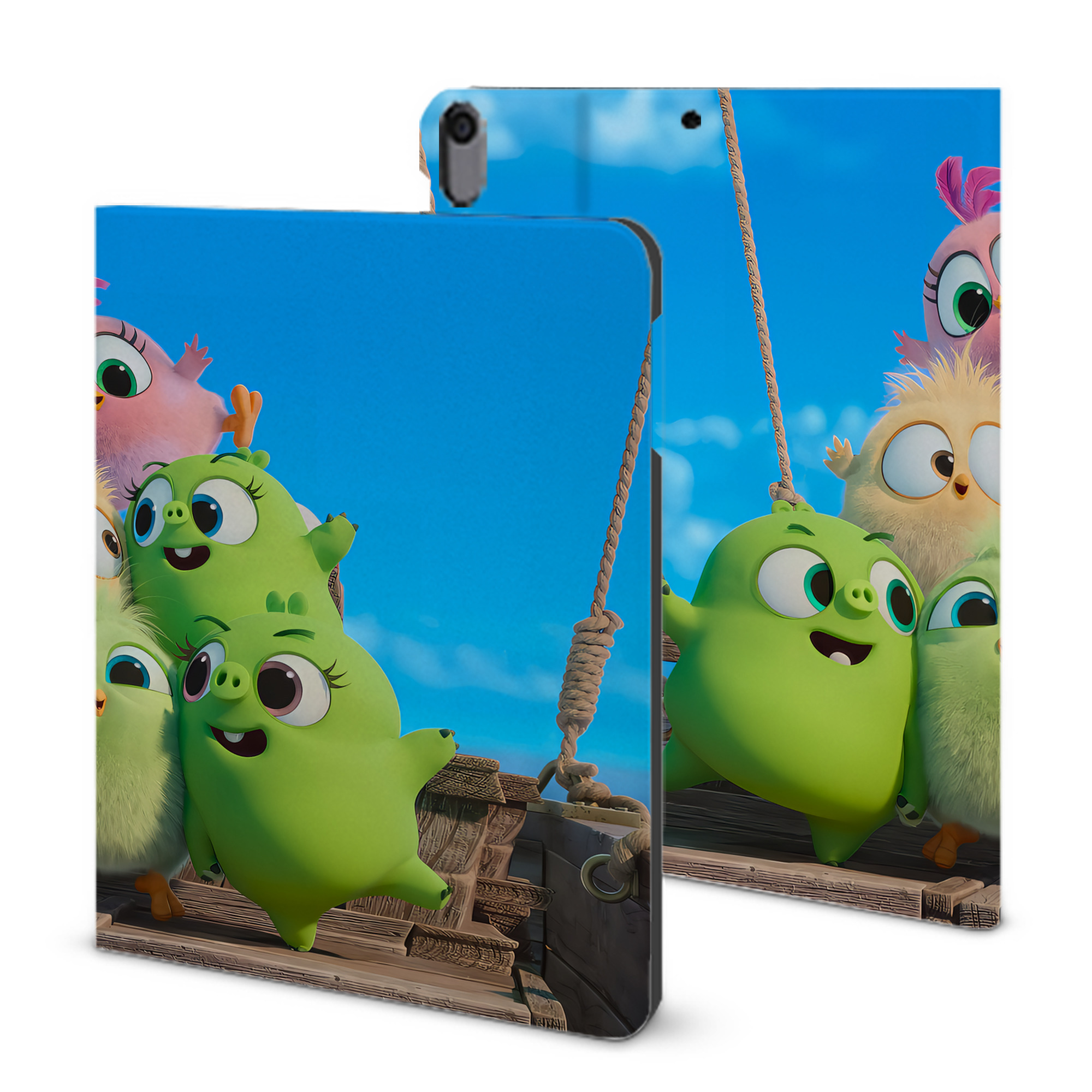 （画像用） Angry Birds アングリーバード IPad ケース ブック型 PUレザー TPU 耐衝撃 軽量 薄型 ペン収納なし 全面保護 IPad 各モデル対応